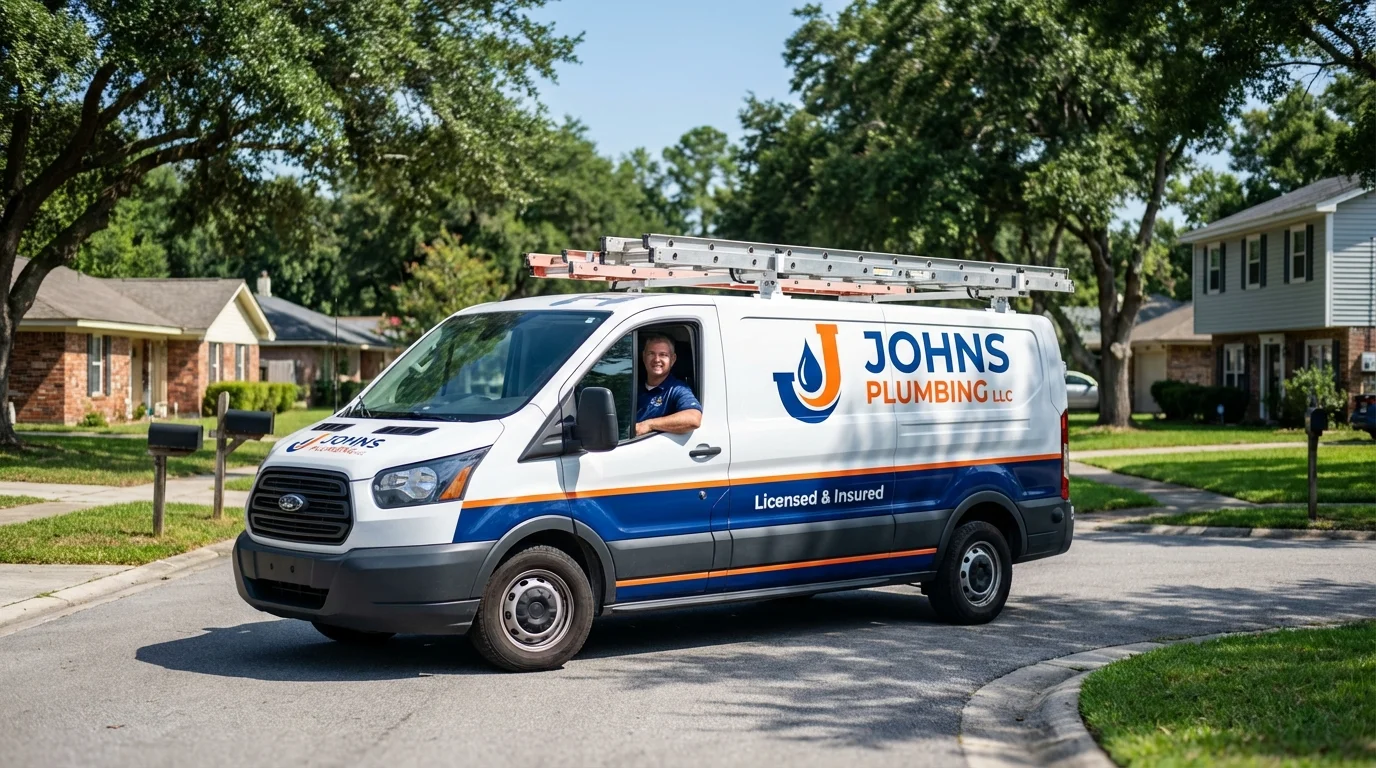 Johns Plumbing LLC service van in Otisville, NY