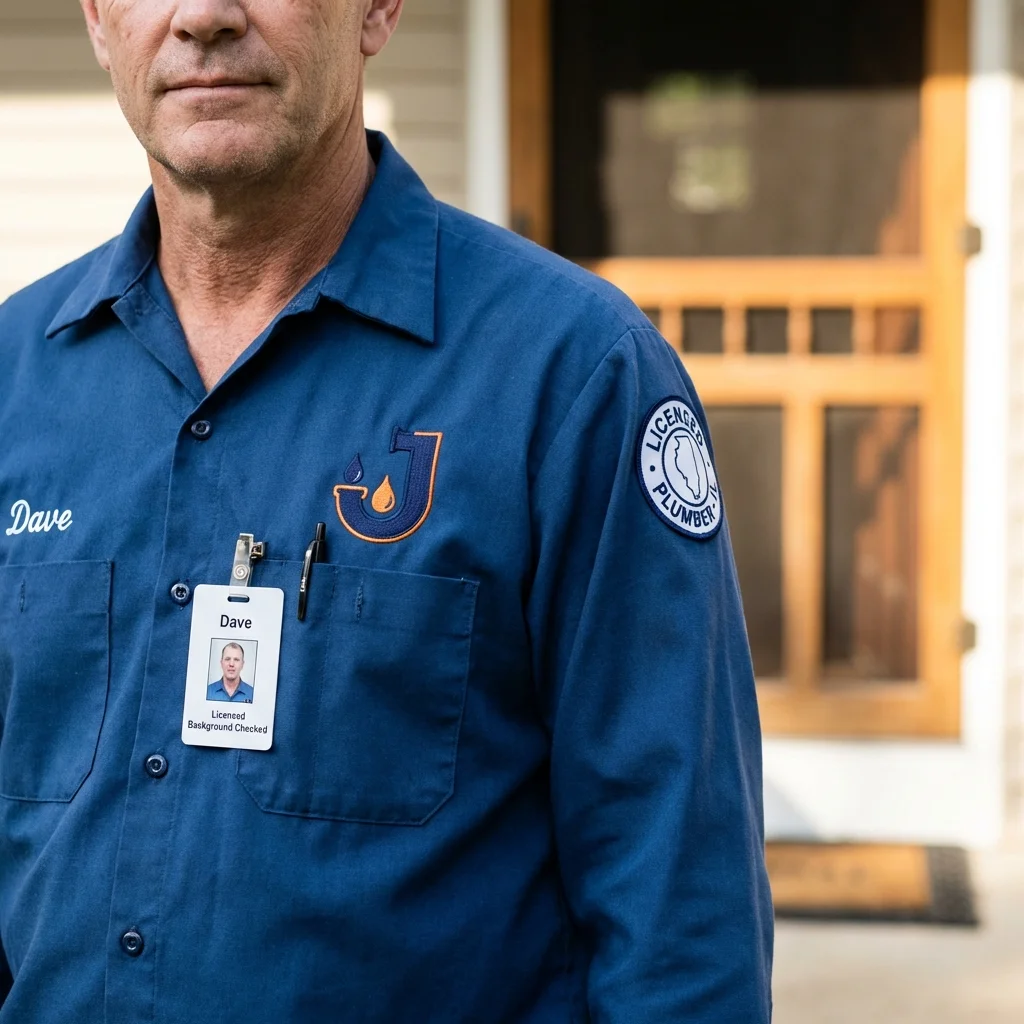 Licensed plumber showing ID badge in Otisville, NY