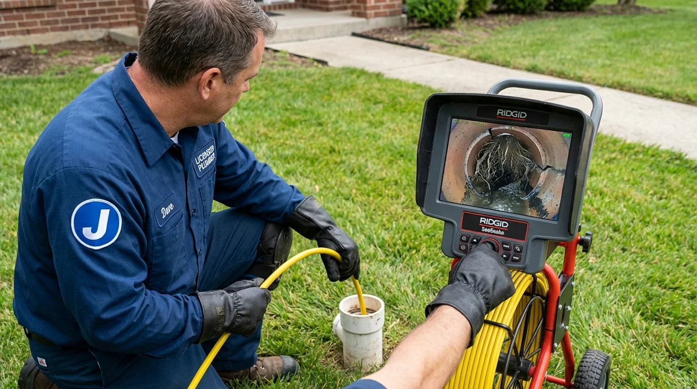 Sewer camera inspection being performed by Johns Plumbing LLC in Otisville